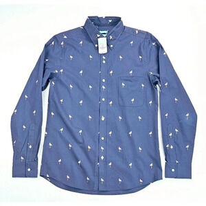 J. Mclaughlin Modern Fit Size Small Men Mavy Pink Flamindo Button Down Shirt NWT